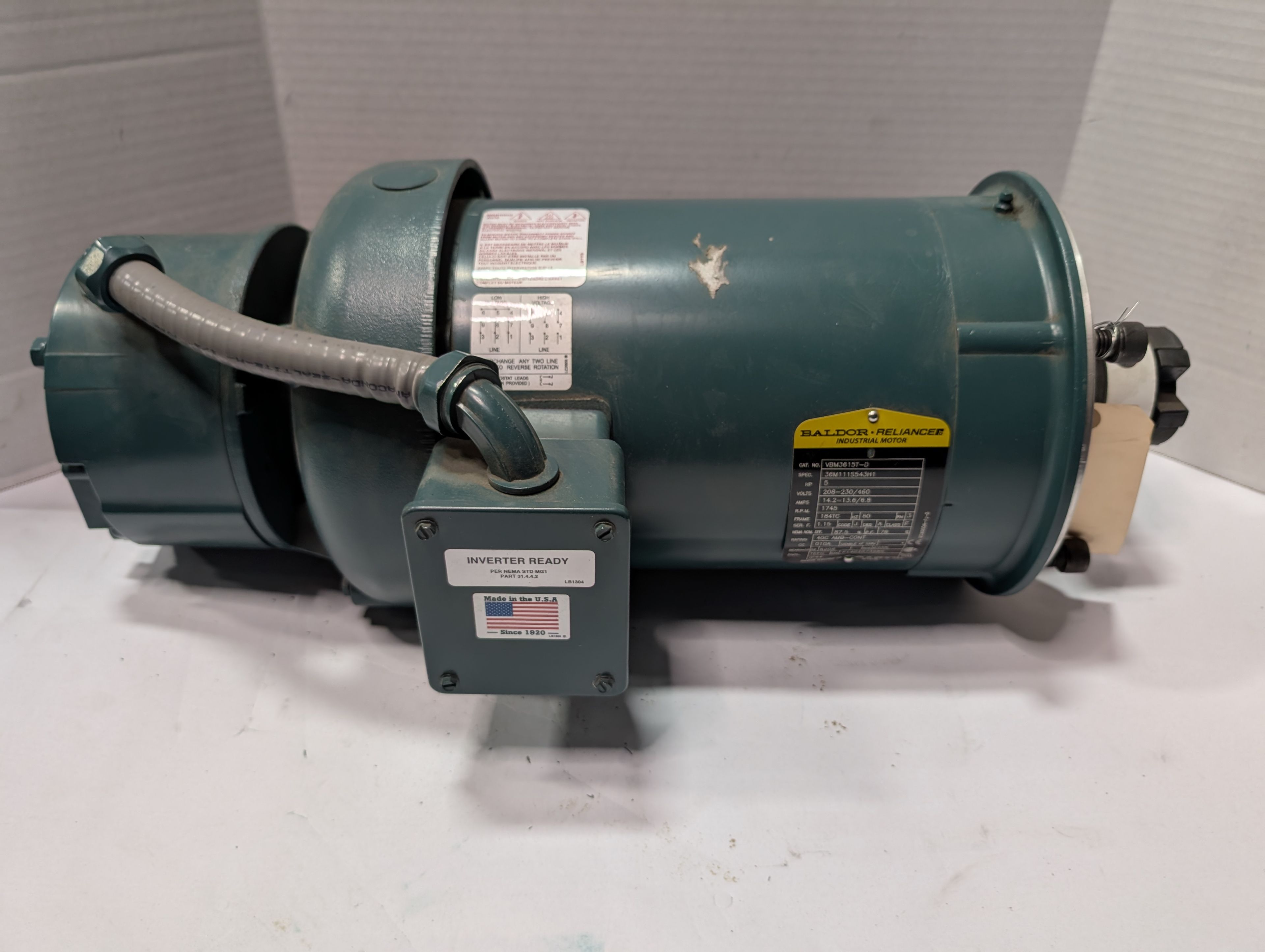 Baldor Reliance - 5 HP Electric Motor - VBM3615T-D