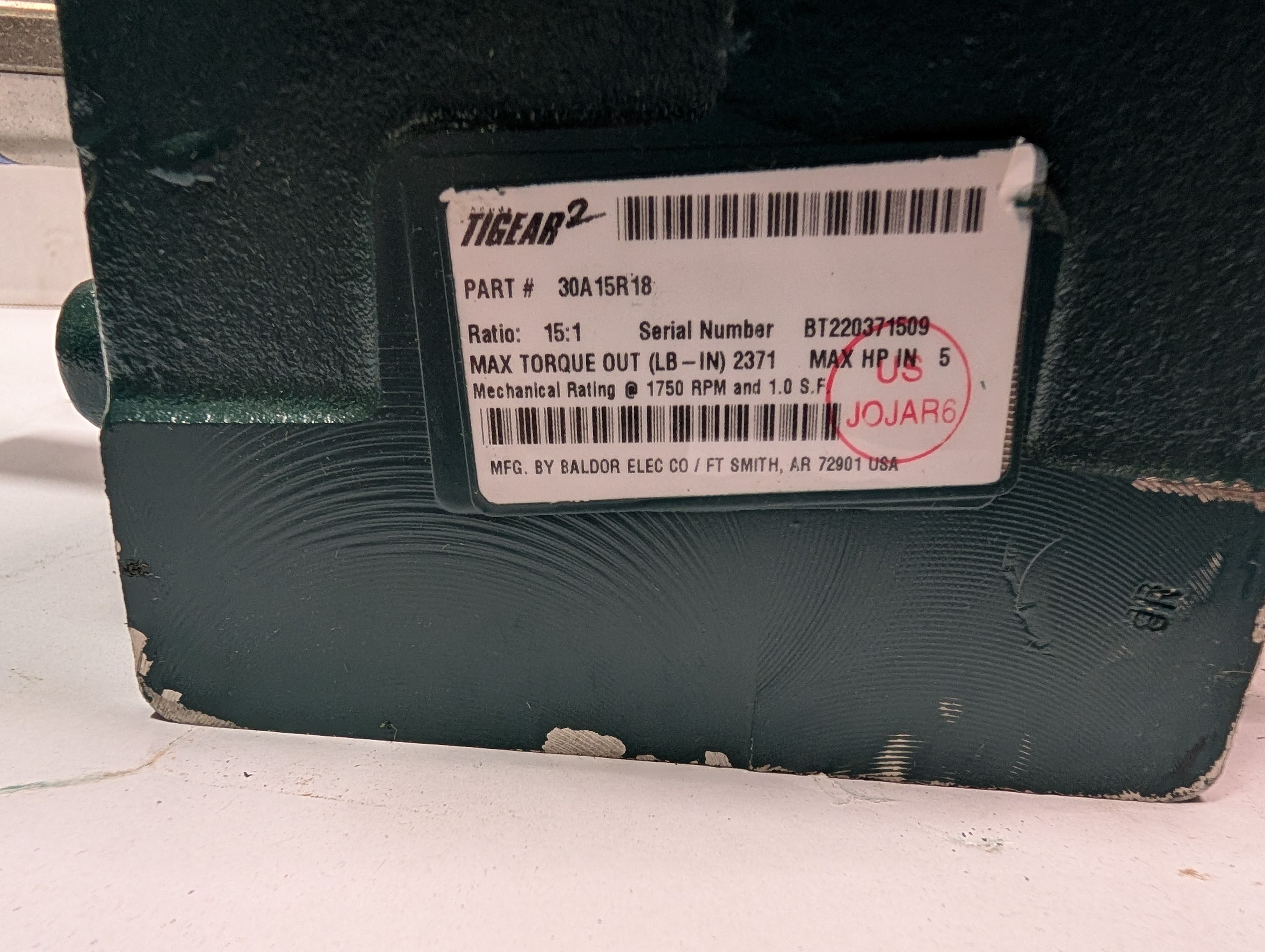 Dodge Tigear - 15:1 Gear Reducer - 30A15R18 - Document 2