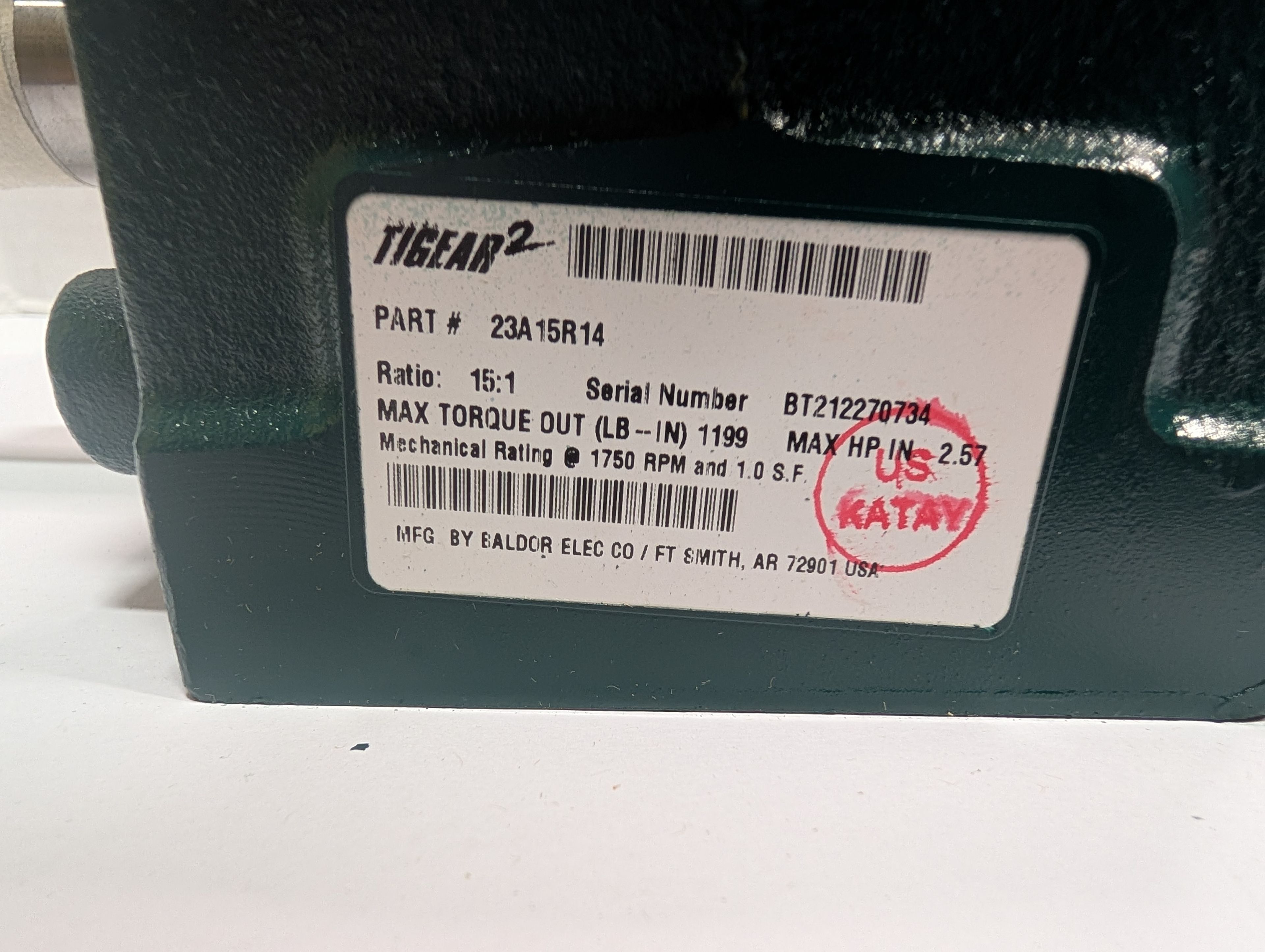 Dodge Tigear - 15:1 Gear Reducer - 23A15R14 - Document 5