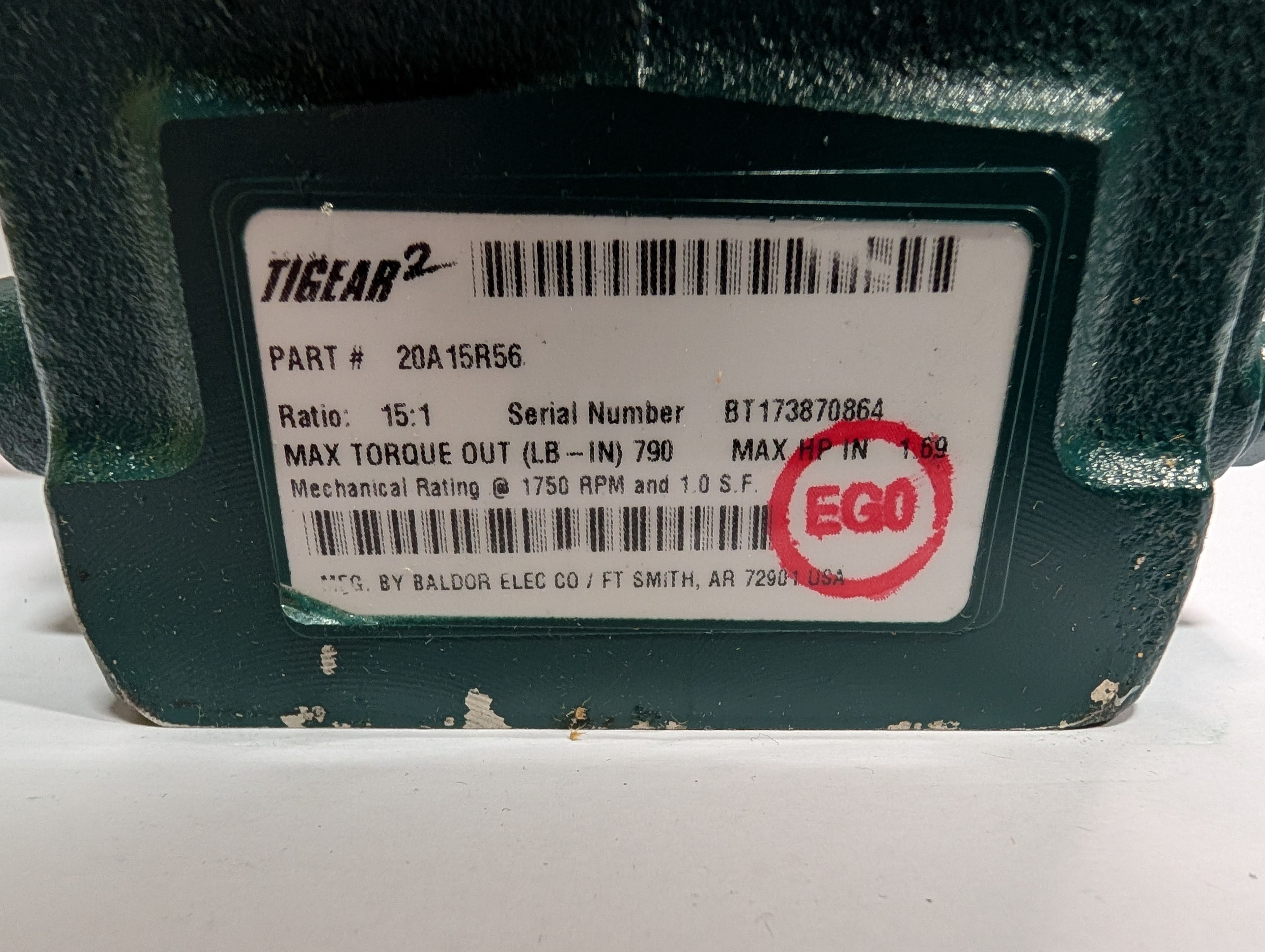 Dodge Tigear - 15:1 Gear Reducer - 20A15R56 - Document 5