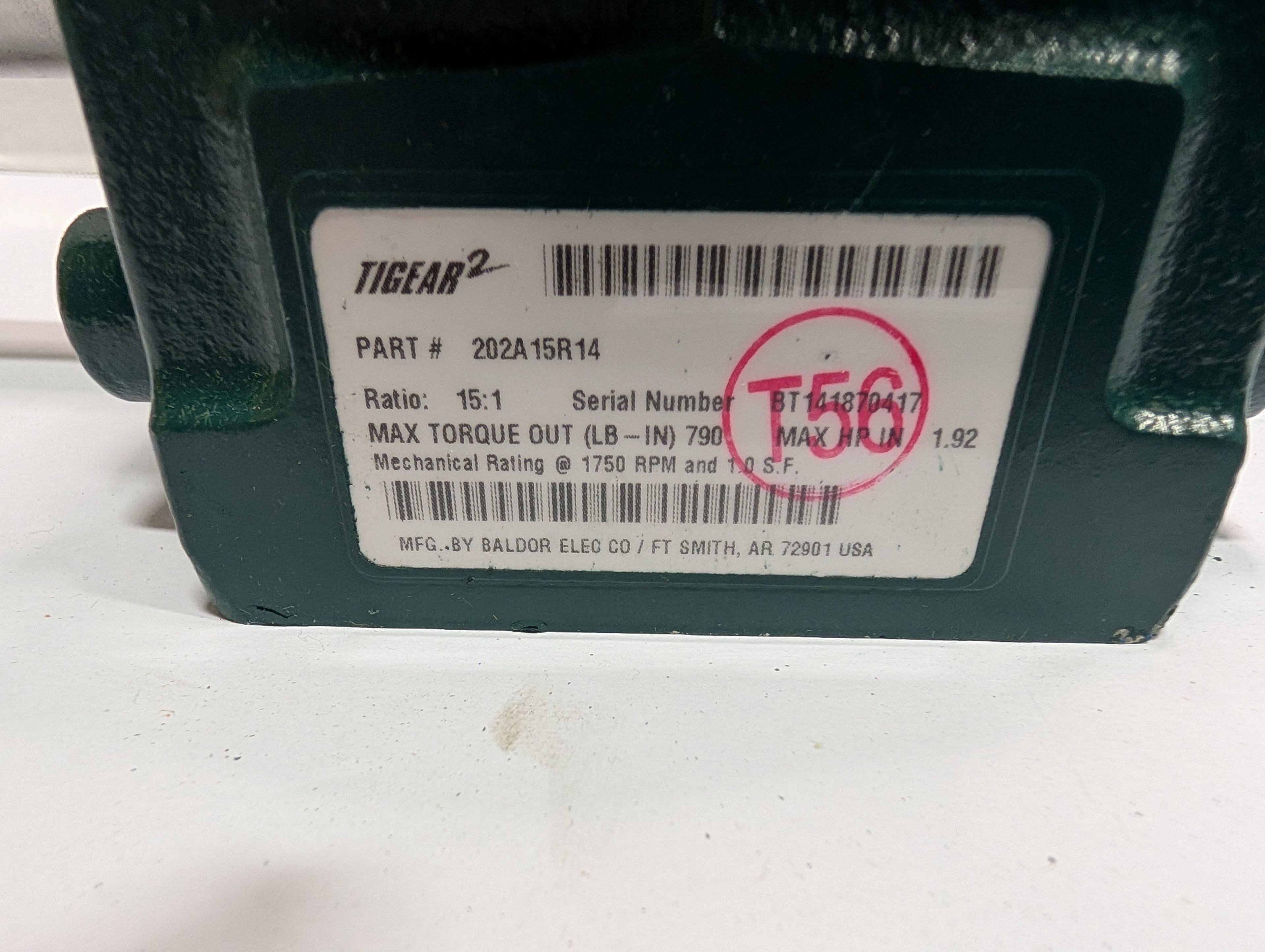 Dodge Tigear - 15:1 Gear Reducer - 202A15R14 - Document 4