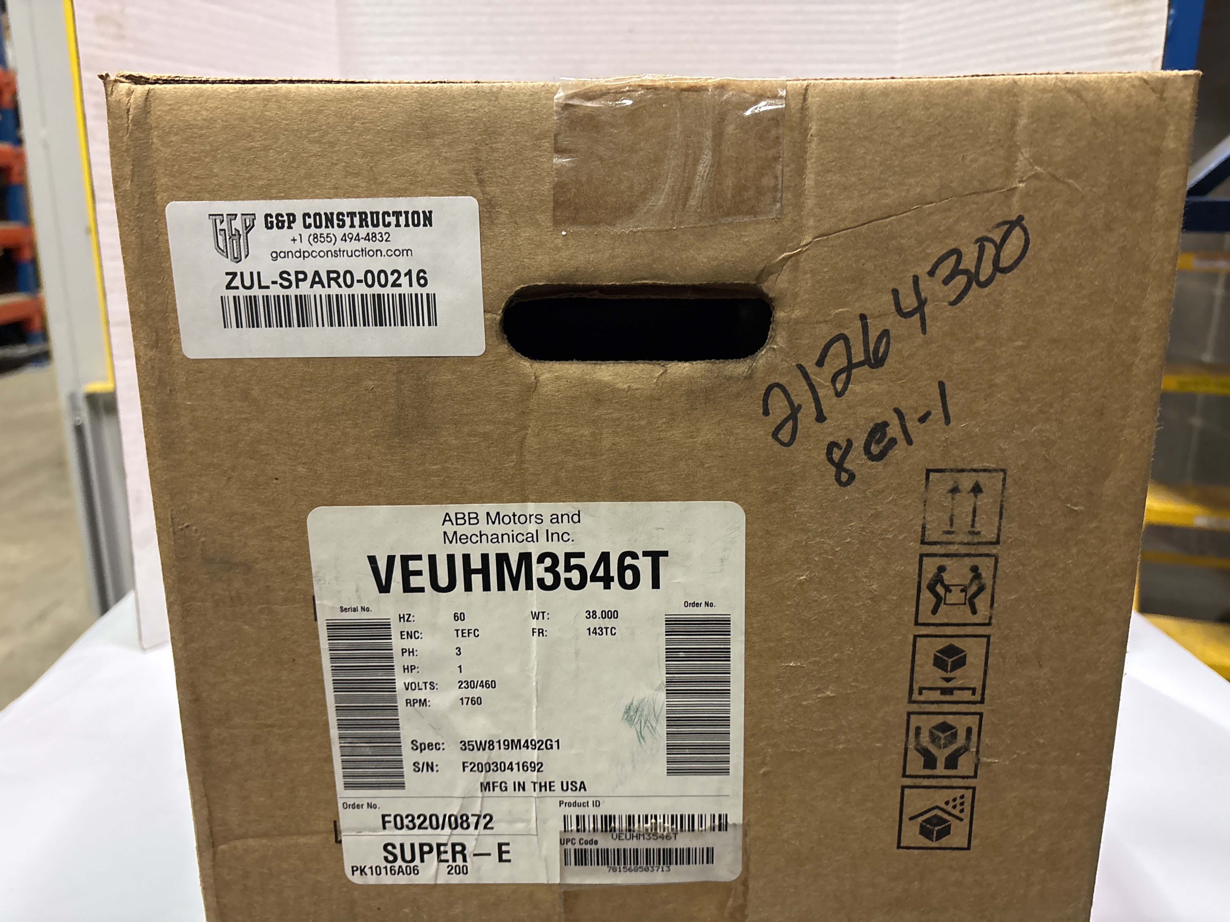 Baldor Reliance - 1 HP Electric Motor - VEUHM3546T