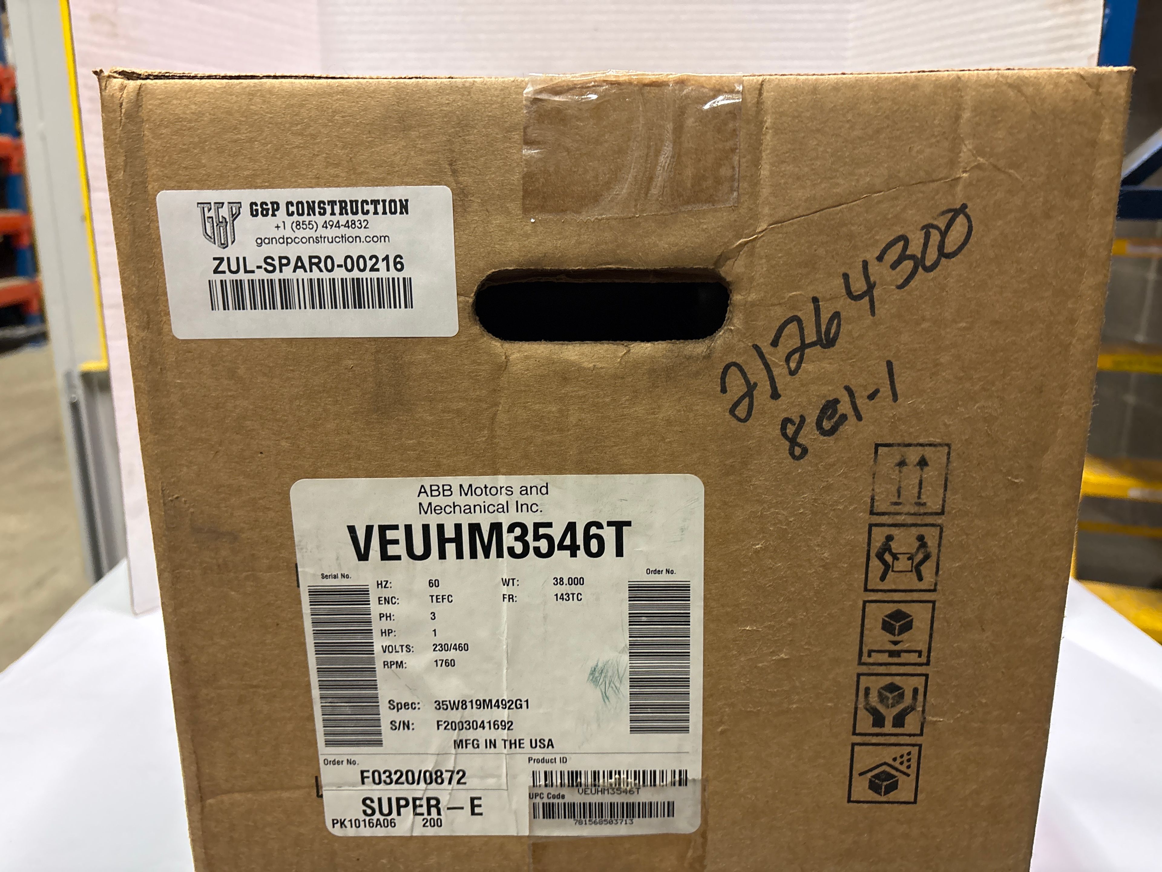 Baldor Reliance - 1 HP Electric Motor - VEUHM3546T