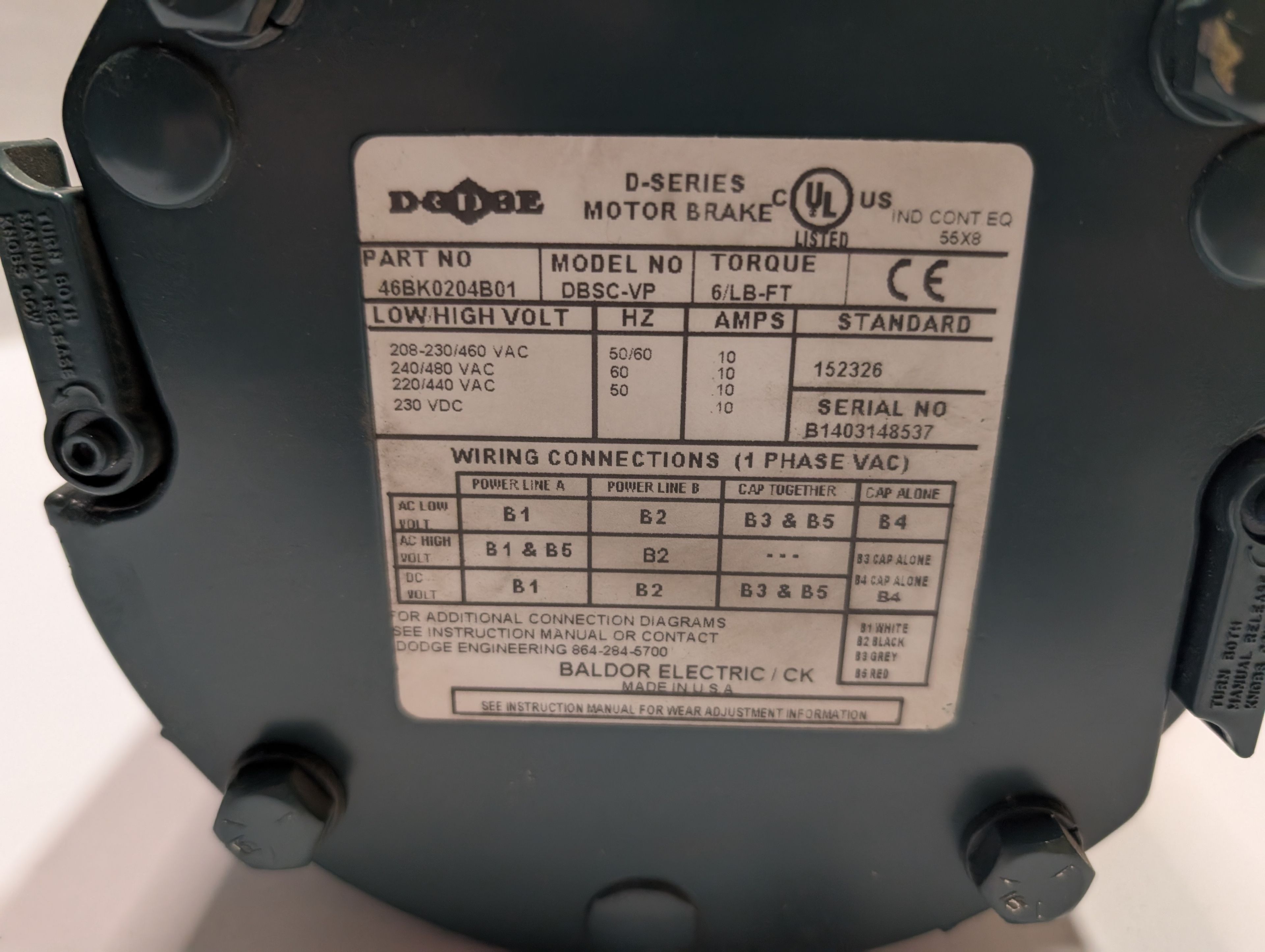 Baldor Reliance - 1 HP Electric Motor - V M3546T-D - Document 2