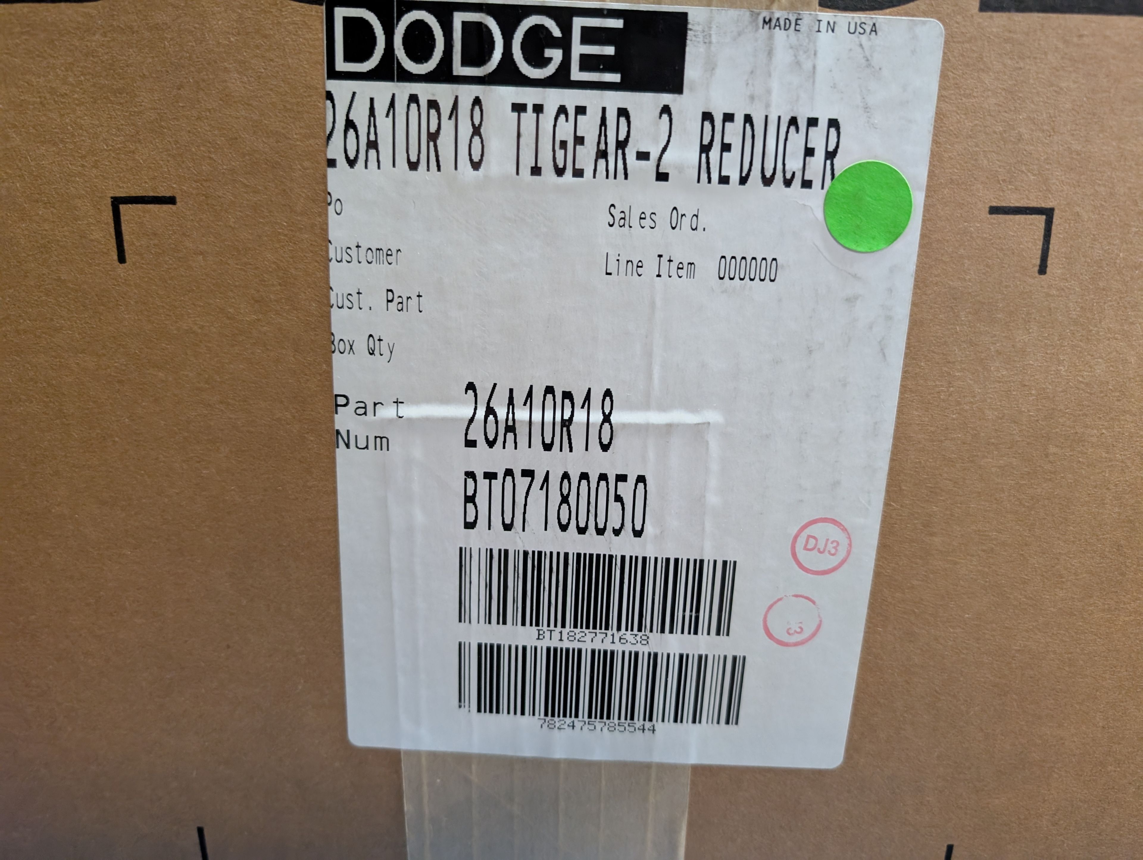 Dodge Tigear - 10:1 Gear Reducer - 26A10R18